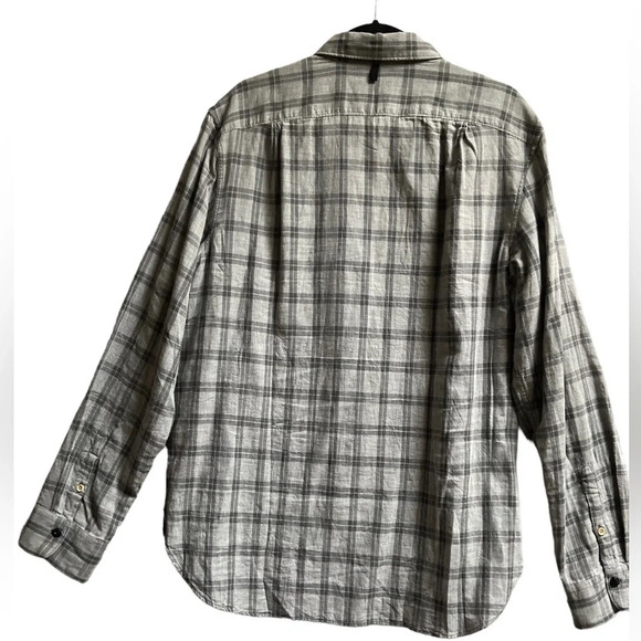 Rag & Bone Classic Fit Grey cotton Flannel button up shirt Sz XL - Picture 2 of 12